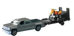 New Ray Toys 1:43 Scale Chevy Truck With Trailer And Dirt Bike Motorcycle 19535A. Fixed Price $25.74.