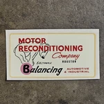 Vintage Water Decal Egine Machine Shop Hot Rod Auto Houston Tx Bear Balancing. Fixed Price $39.99.