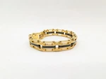 Inox Bracelet Gold Tone With Black Marked 316 Stainless Steel Men's Link Chain. Fixed Price $61.75.