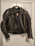 Used Joe Rocket Super Ego Leather Convertible Motorcycle Jacket, W/ Armor, Small. Fixed Price $150.00.